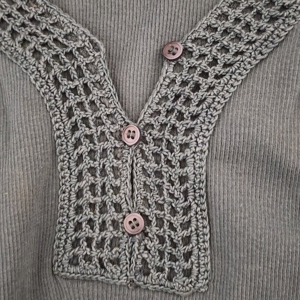 Multiplesoft Teal Button Down Tunic Henley - S NWT - image 6